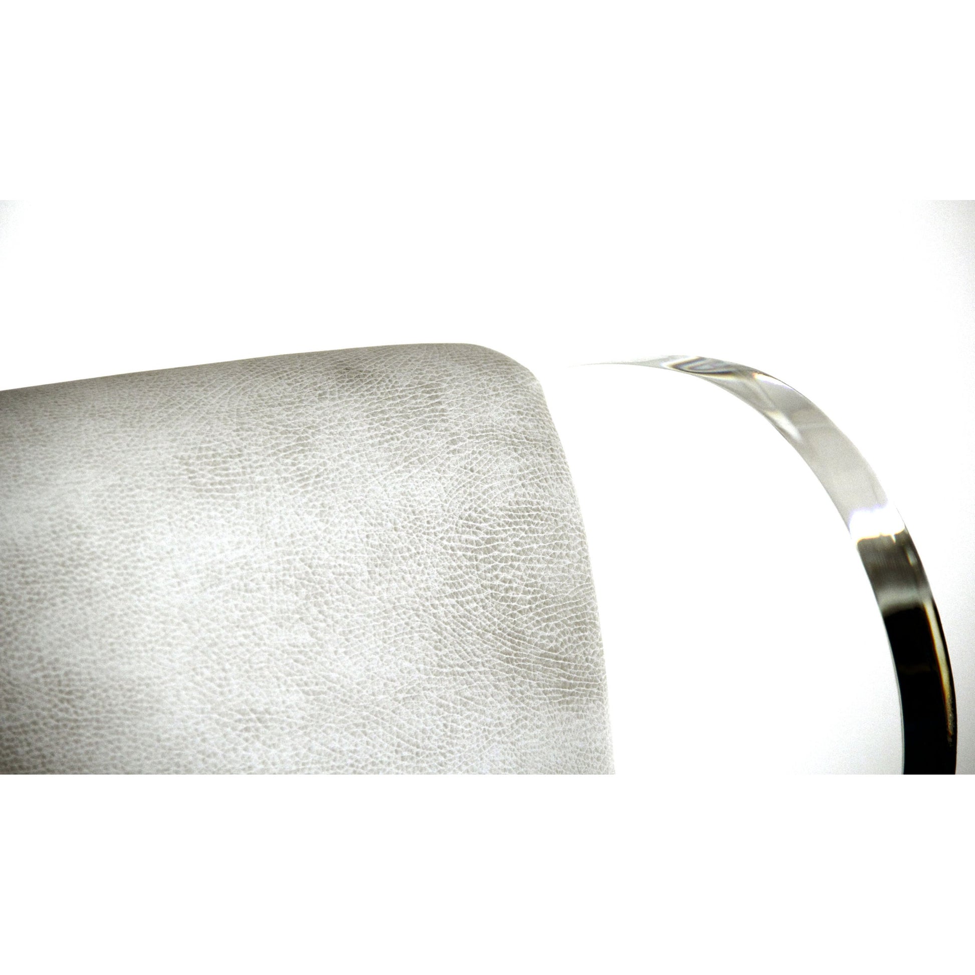 Acrylic Wingback Chair by Zentique in white vinyl and acrylic. Made from acrylic in a modern style.