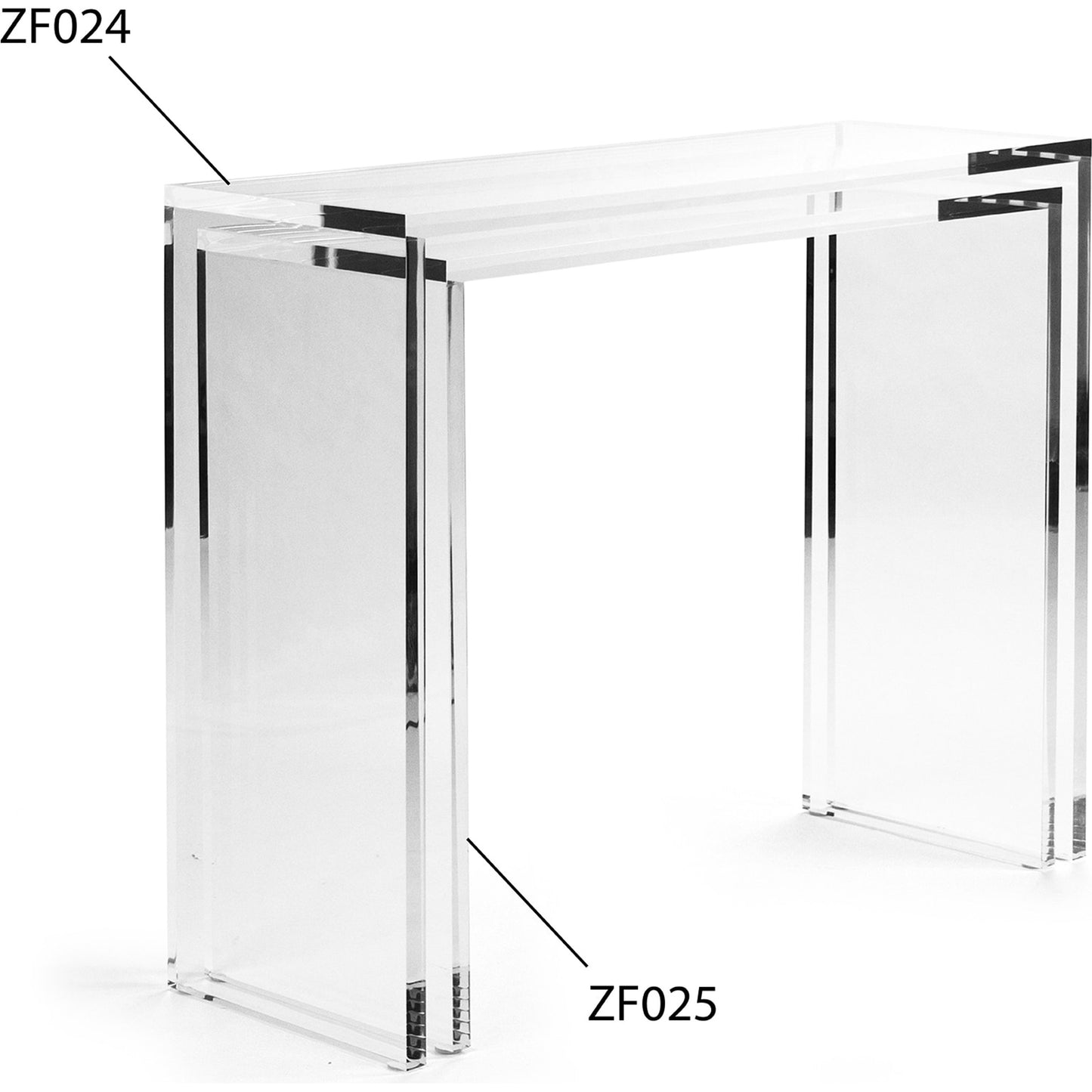 007 S-336911,S-336912 | Additional Silo | Cleon Acrylic Console by Zentique in clear and acrylic. Made from unique in a modern style.