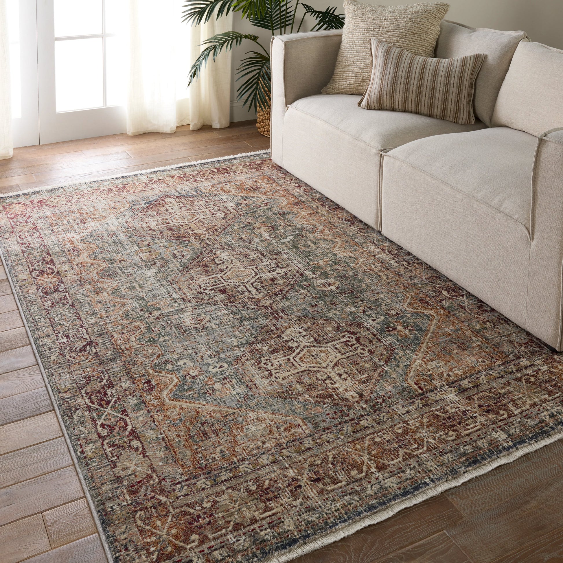 Zefira ZFA16 Rug by Jaipur Living in red, blue. Made from 100% polypropylene in a unique style.