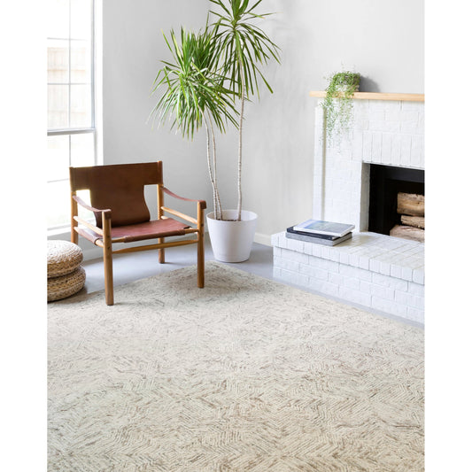 Ziva ZV-01 Rug by Loloi II in neutral. Made from 100% wool in a modern style.