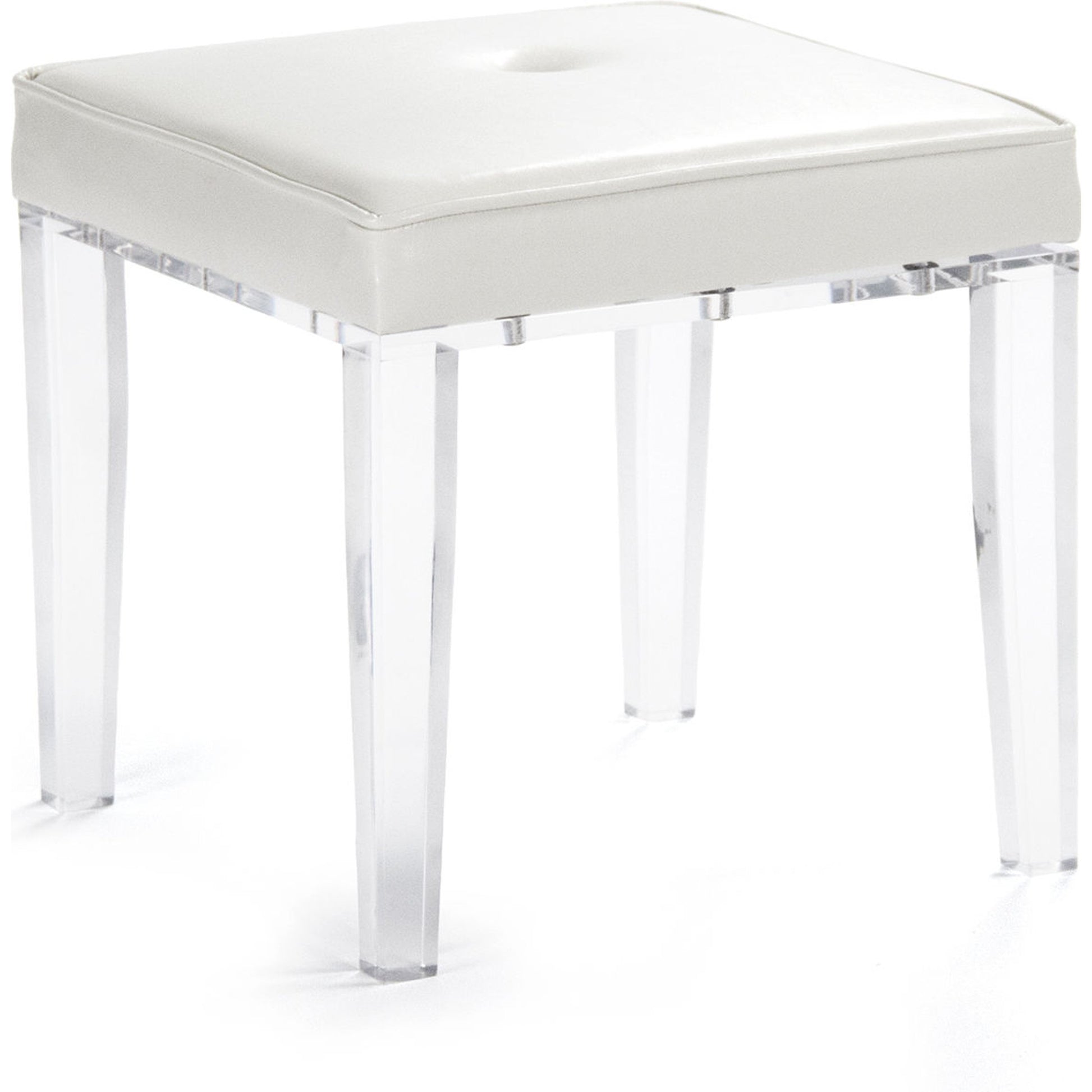 Acrylic Stool by Zentique in white vinyl and acrylic. Made from unique in a modern style.