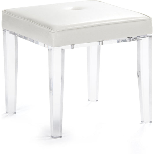 Acrylic Stool by Zentique in white vinyl and acrylic. Made from unique in a modern style.