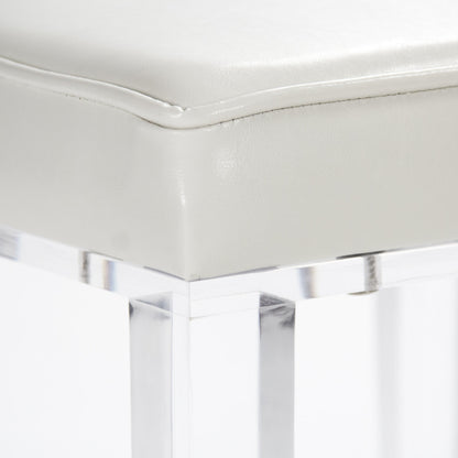 Acrylic Stool by Zentique in white vinyl and acrylic. Made from unique in a modern style.