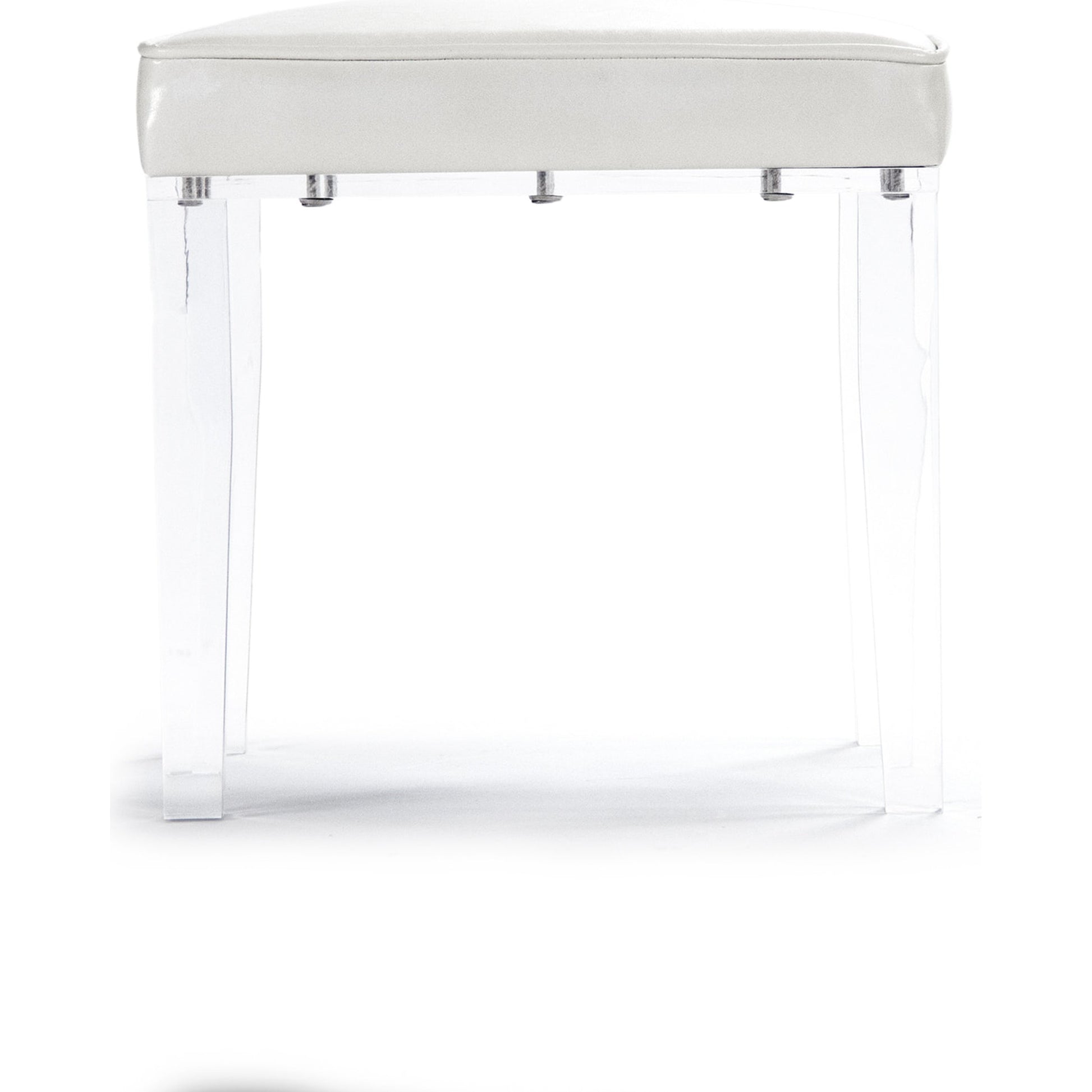 Acrylic Stool by Zentique in white vinyl and acrylic. Made from unique in a modern style.