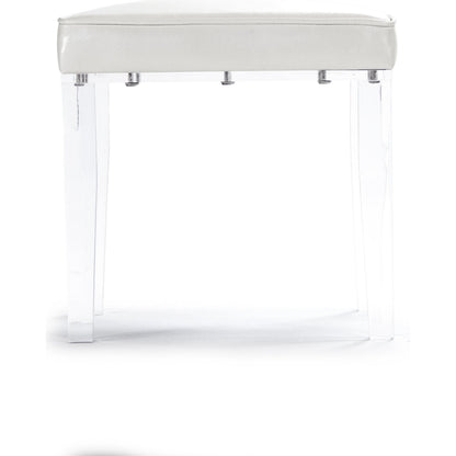 Acrylic Stool by Zentique in white vinyl and acrylic. Made from unique in a modern style.