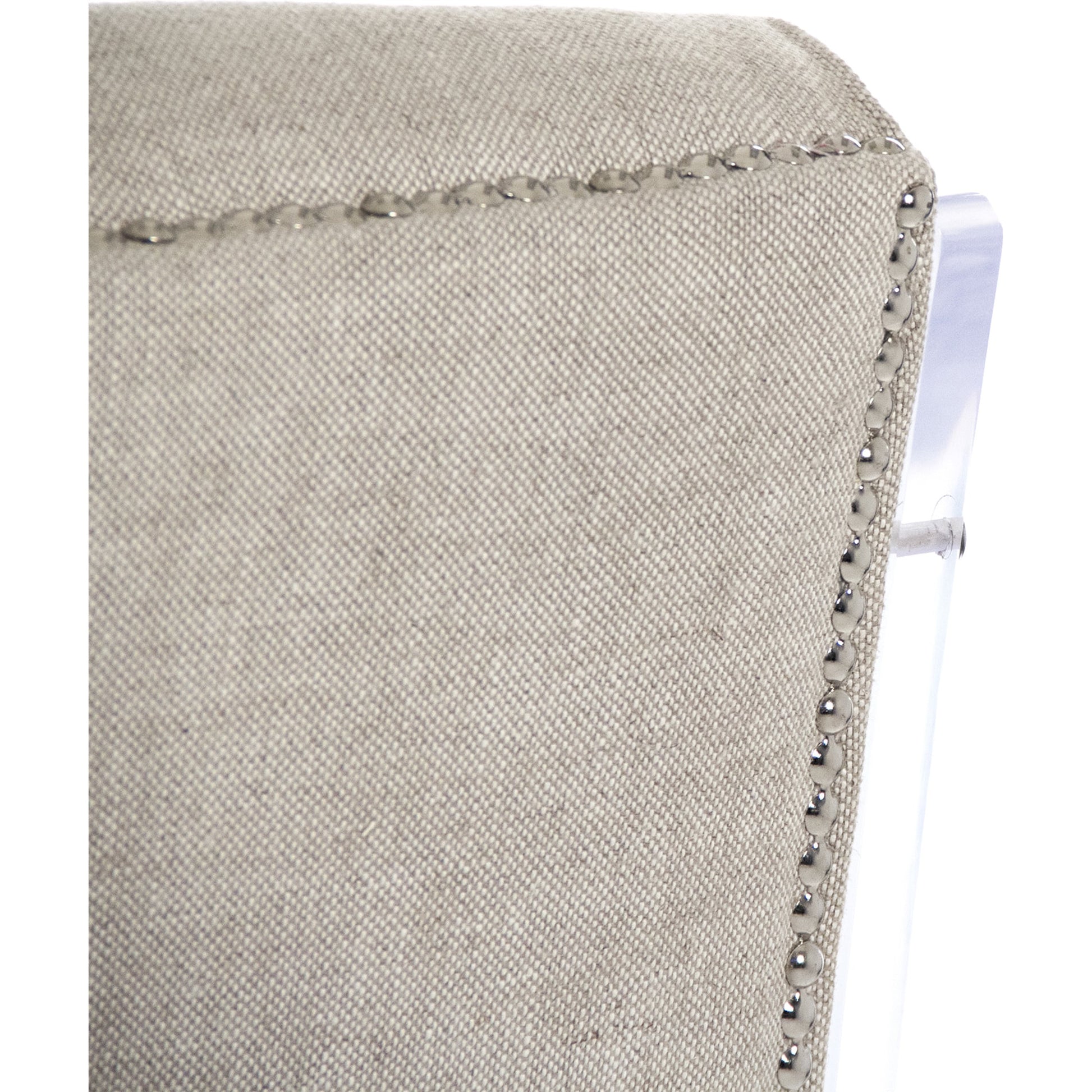 Acrylic Sofa by Zentique in natural linen and acrylic, reclaimed oak. Made from unique in a modern style.