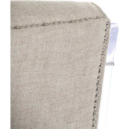 Acrylic Sofa by Zentique in natural linen and acrylic, reclaimed oak. Made from unique in a modern style.