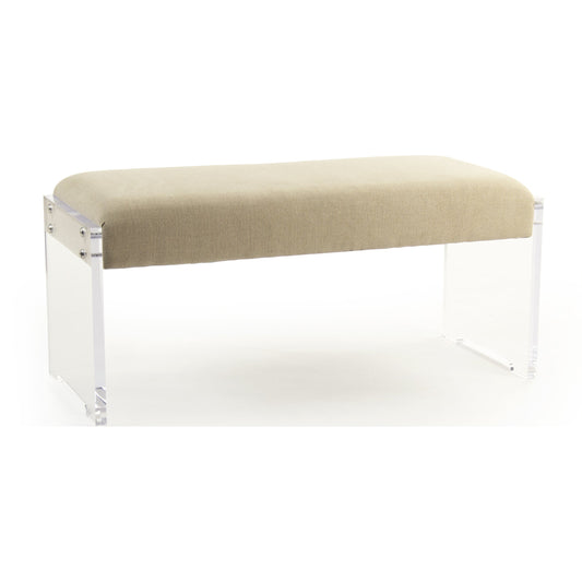 Adela Bench by Zentique in natural linen and acrylic. Made from unique in a modern style.