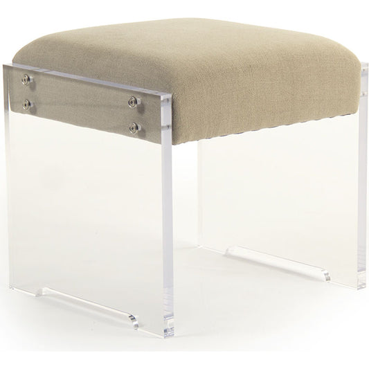 Adela Stool by Zentique in natural linen and acrylic. Made from unique in a modern style.