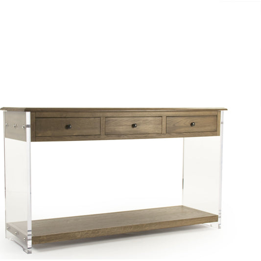 Talon Console by Zentique in brown, clear and oak, acrylic. Made from unique in a modern style.