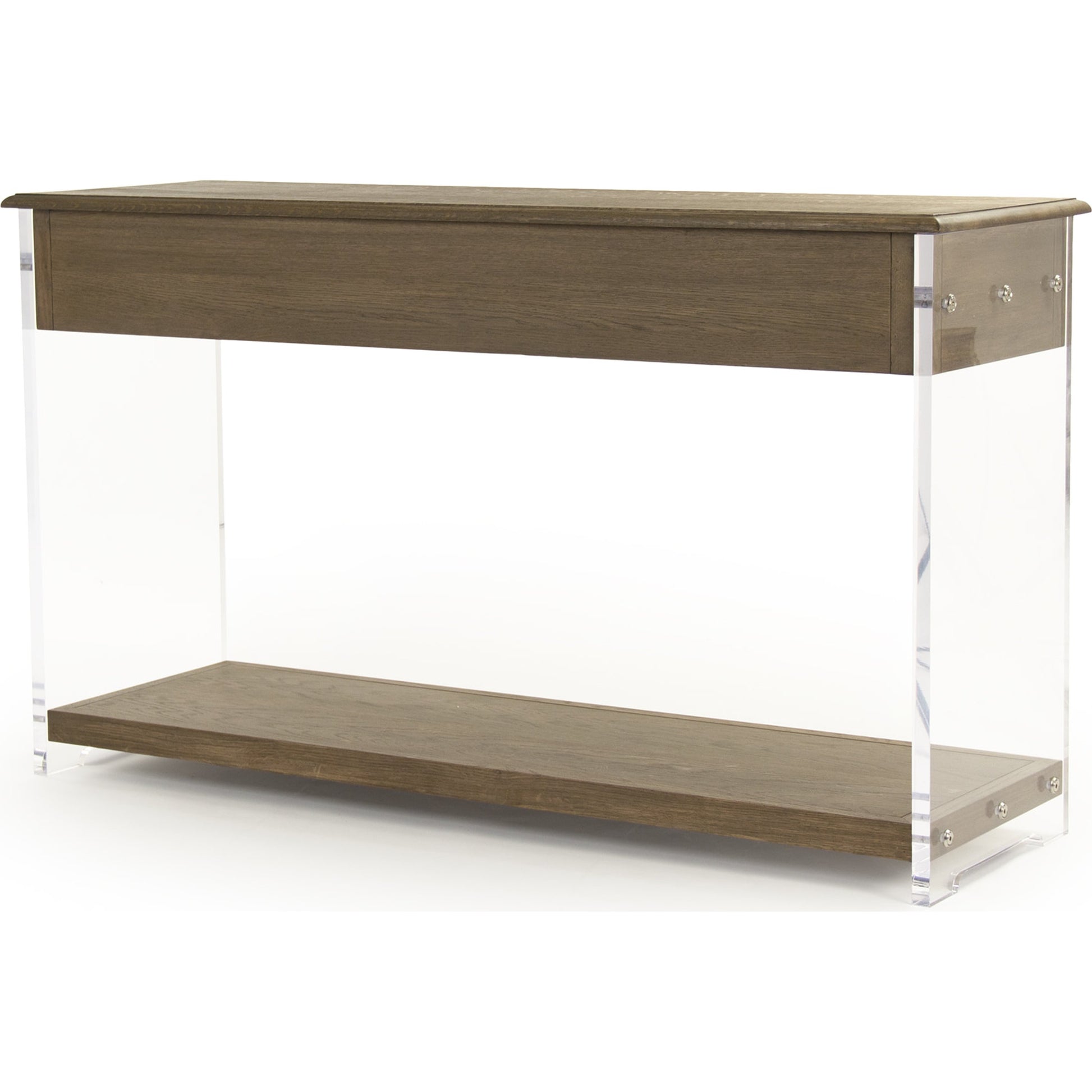 Talon Console by Zentique in brown, clear and oak, acrylic. Made from unique in a modern style.
