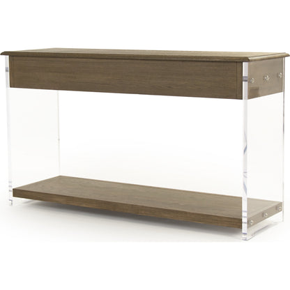 Talon Console by Zentique in brown, clear and oak, acrylic. Made from unique in a modern style.