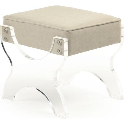 Melodie Stool by Zentique in natural linen and acrylic. Made from unique in a modern style.