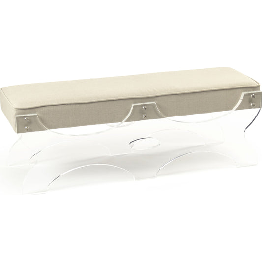Melodie Bench by Zentique in natural linen and acrylic. Made from unique in a modern style.