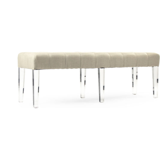 Meline Bench by Zentique in natural linen and acrylic. Made from unique in a modern style.