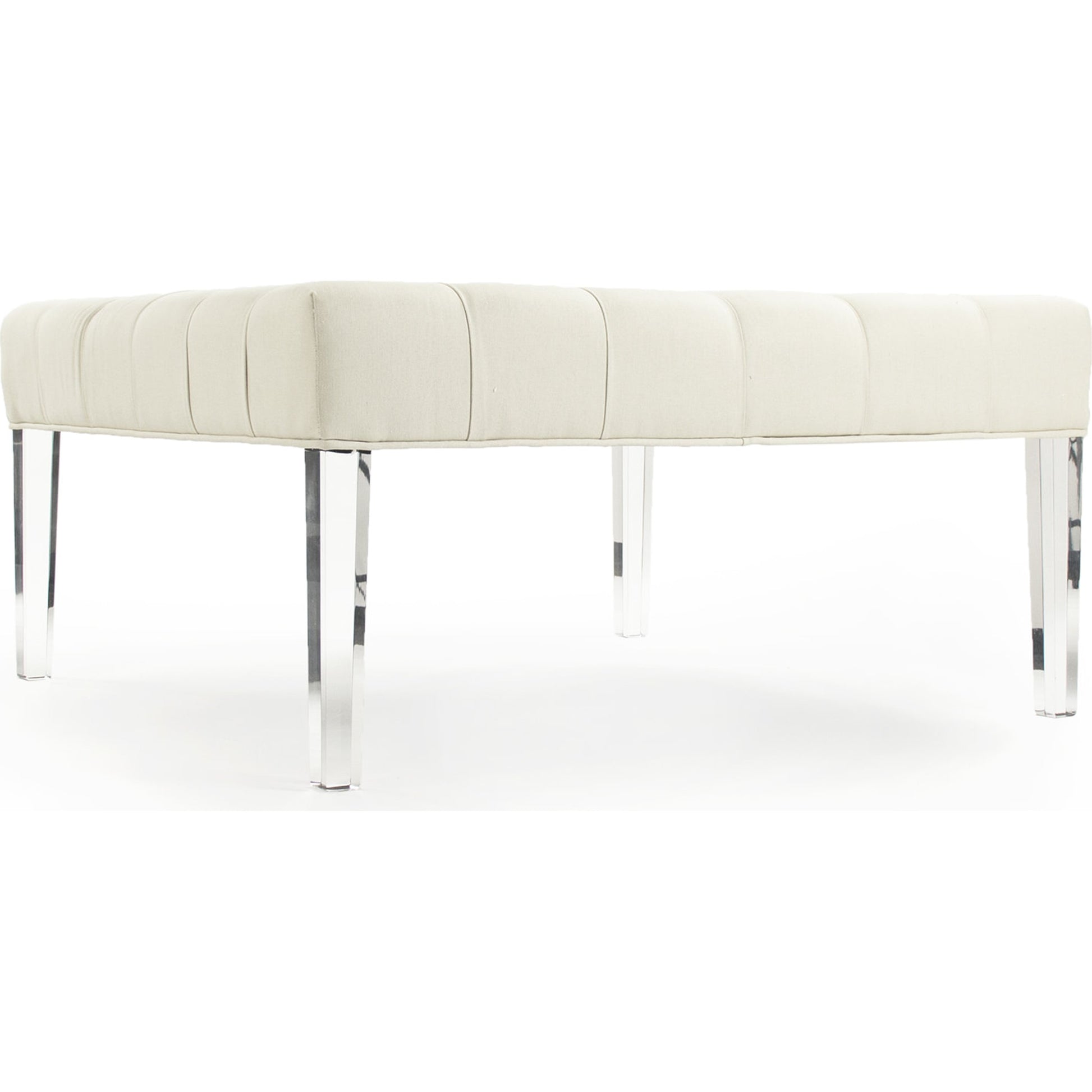 Raylen Ottoman by Zentique in cream cotton and acrylic. Made from unique in a modern style.