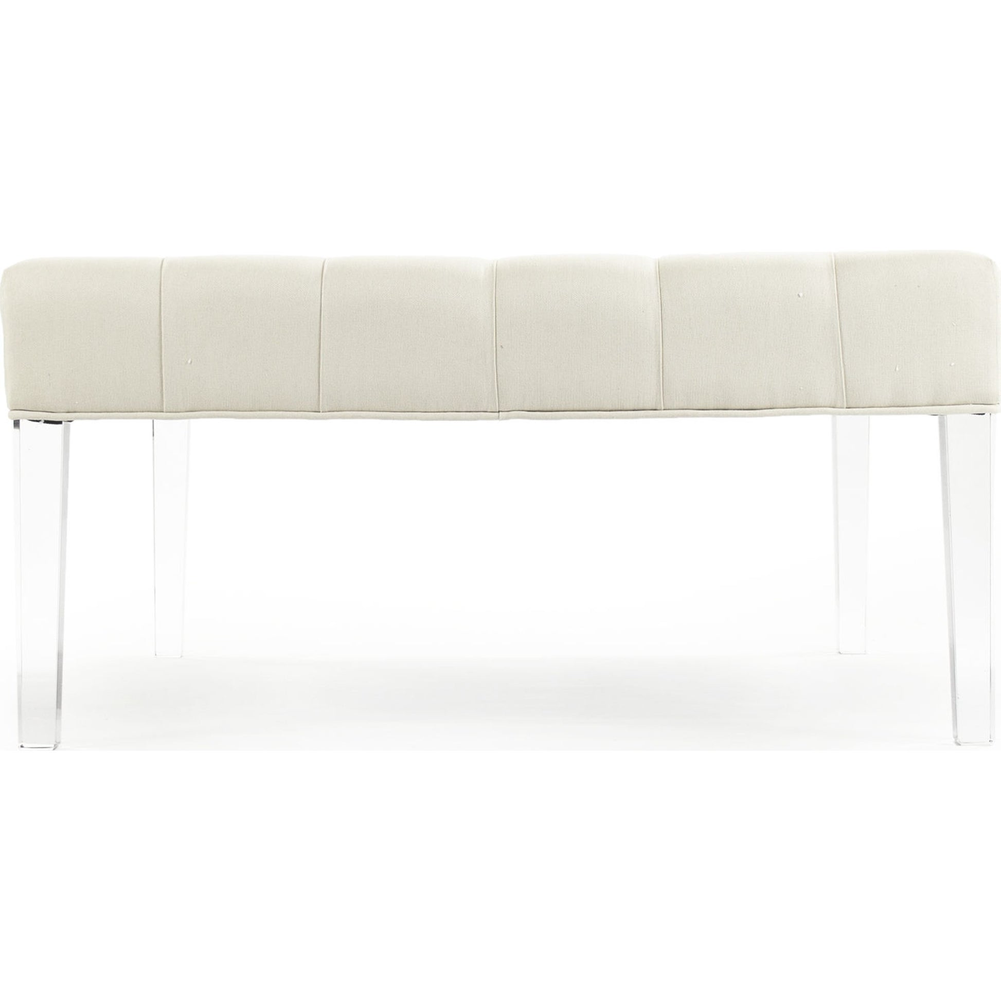 Raylen Ottoman by Zentique in cream cotton and acrylic. Made from unique in a modern style.