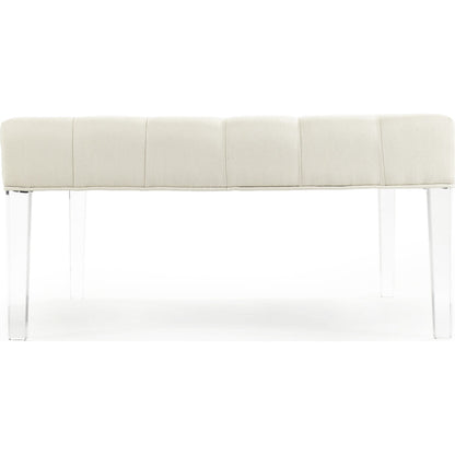 Raylen Ottoman by Zentique in cream cotton and acrylic. Made from unique in a modern style.
