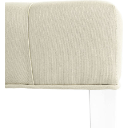 Raylen Ottoman by Zentique in cream cotton and acrylic. Made from unique in a modern style.