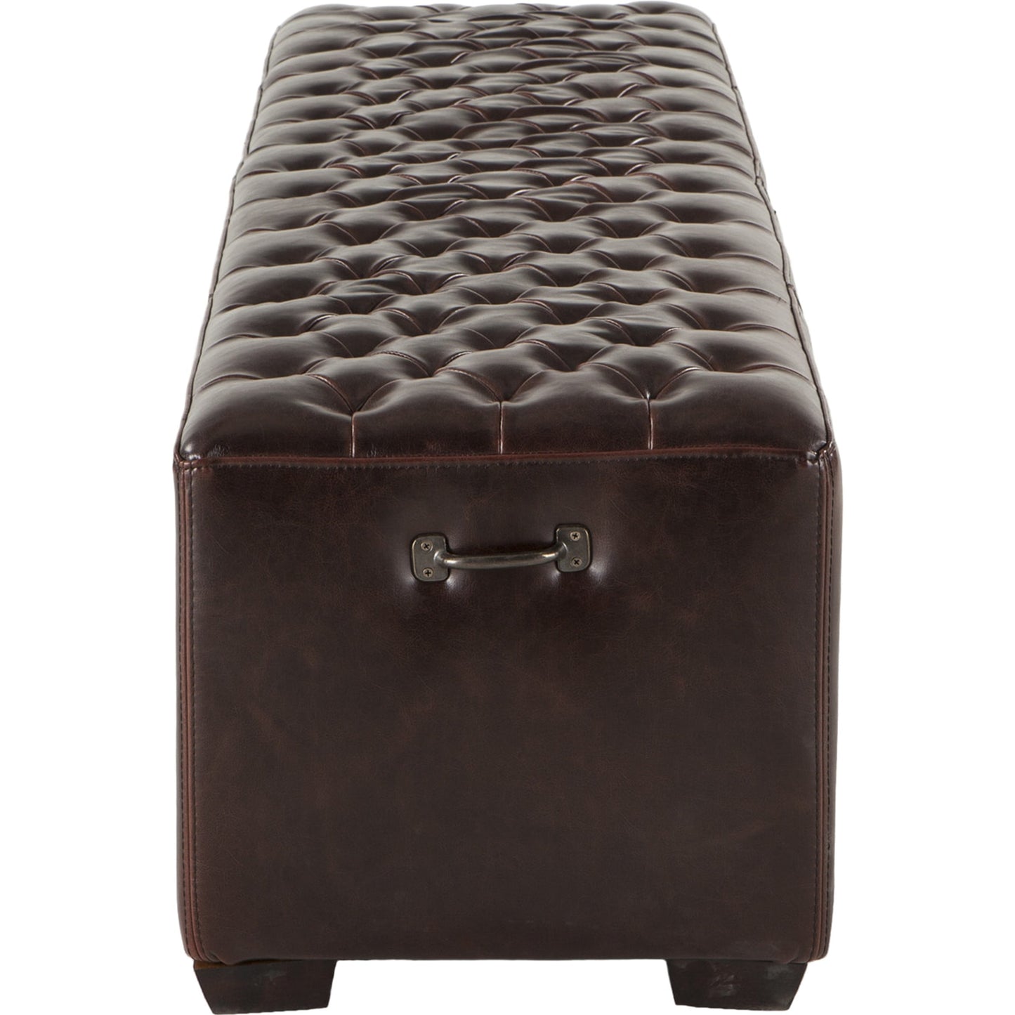 007 SR-876817,SR-876818 | Additional Silo | Arabella Leather Bench by World Interiors in brown and antique bronze. Made from birch wood, iron, bi-cast leather in a modern style.