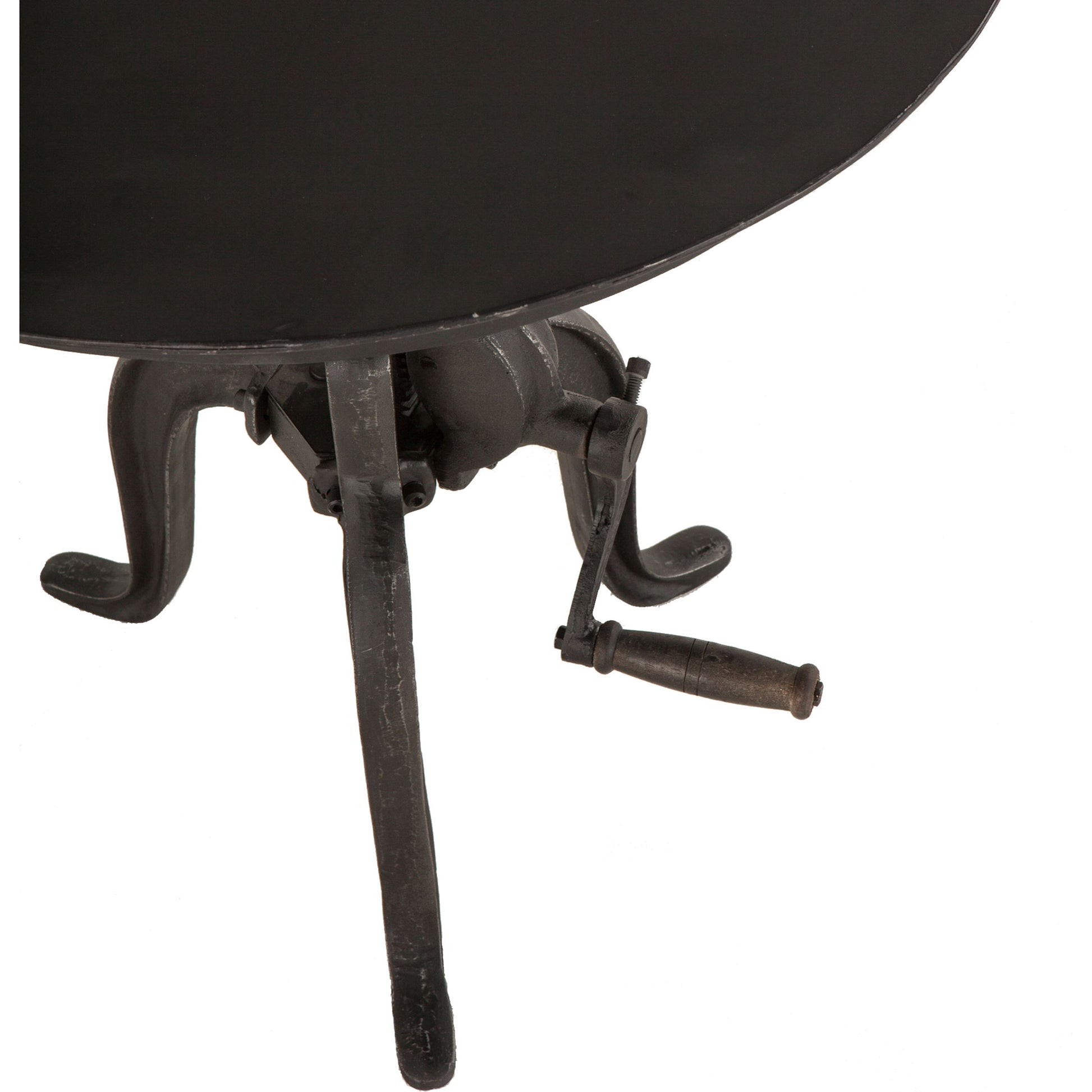 Artezia Industrial Adjustable Bistro Table by World Interiors in black and matte black. Made from cast iron in a rustic style.