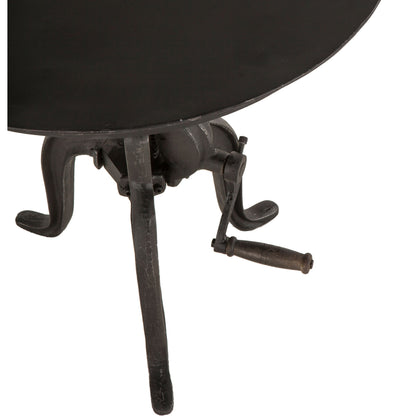 Artezia Industrial Adjustable Bistro Table by World Interiors in black and matte black. Made from cast iron in a rustic style.