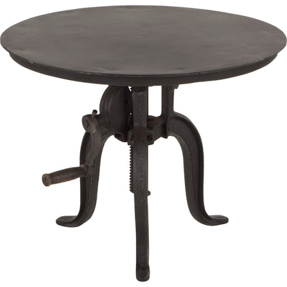 Artezia Industrial Adjustable Bistro Table by World Interiors in black and matte black. Made from cast iron in a rustic style.