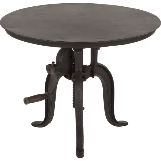 Artezia Industrial Adjustable Bistro Table by World Interiors in black and matte black. Made from cast iron in a rustic style.