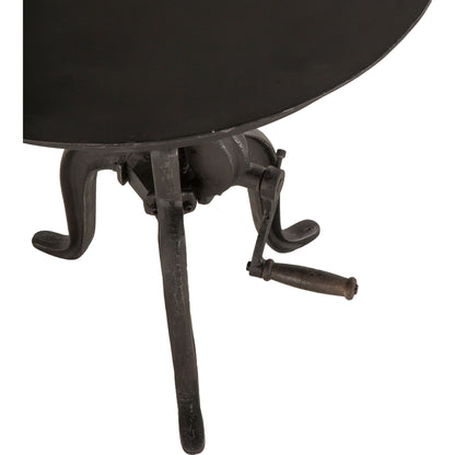 Artezia Industrial Adjustable Bistro Table by World Interiors in black and matte black. Made from cast iron in a rustic style.