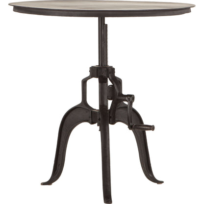 Artezia Industrial Adjustable Bistro Table by World Interiors in black and matte black. Made from cast iron in a rustic style.