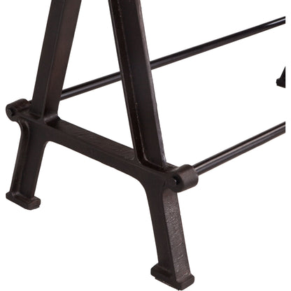 Artezia Gathering Table by World Interiors in brown and walnut, antique zinc. Made from acacia wood, iron in a modern style.