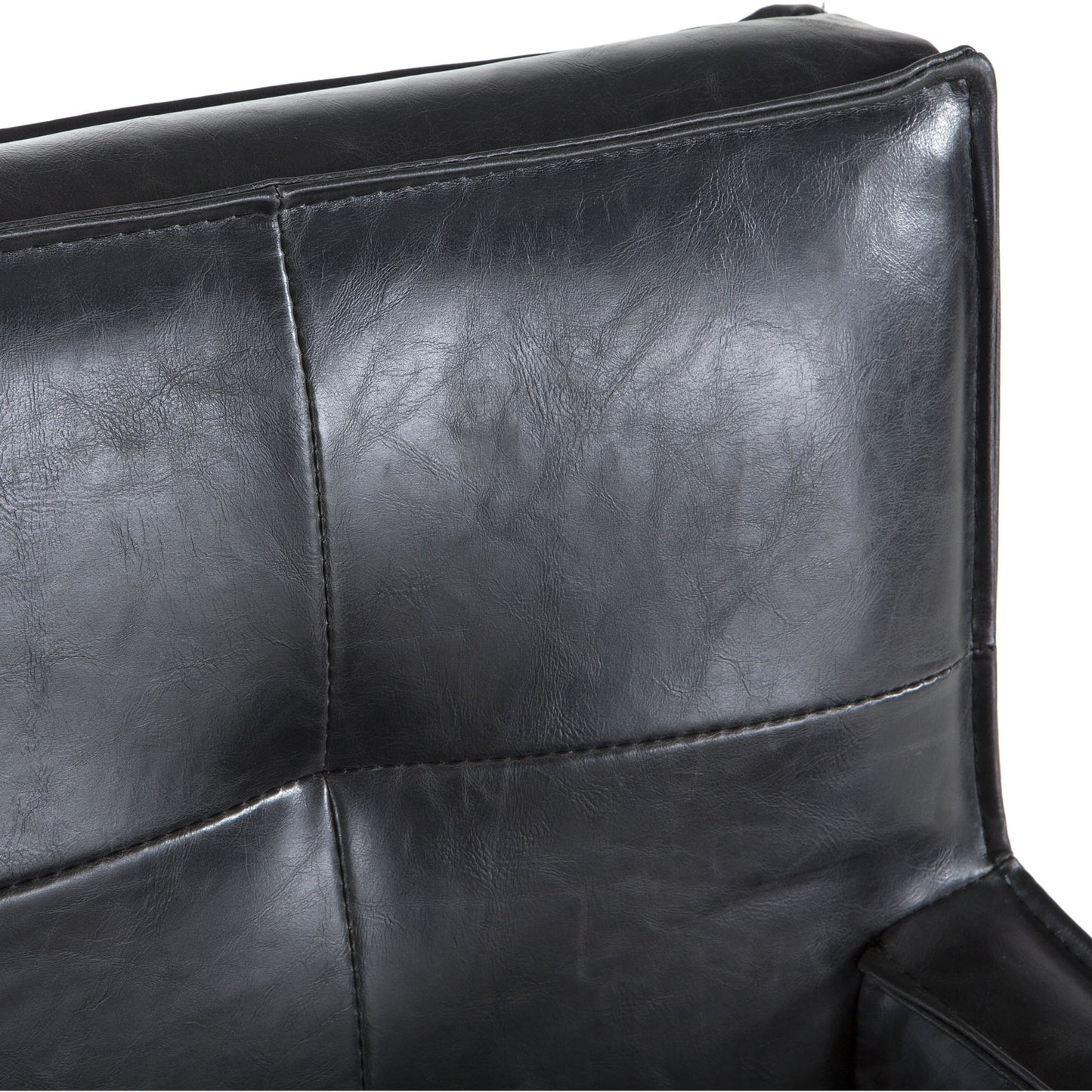005 SR-876844 | Closeup | Avery Eco-Friendly Leather Accent Chair by World Interiors in black and napoleon. Made from birch wood, bi-cast leather in a modern style.