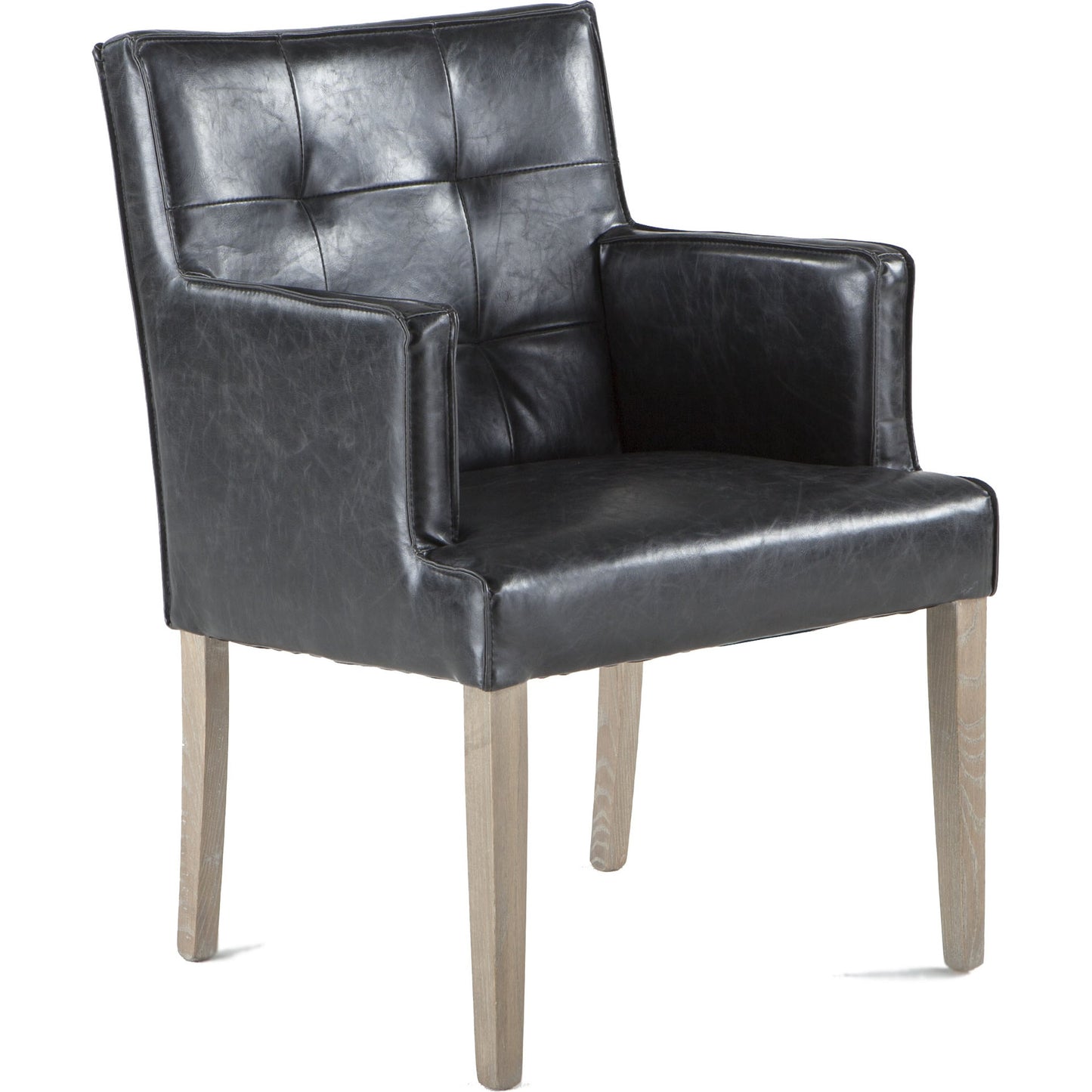 001 SR-876844 | Primary Silo | Avery Eco-Friendly Leather Accent Chair by World Interiors in black and napoleon. Made from birch wood, bi-cast leather in a modern style.