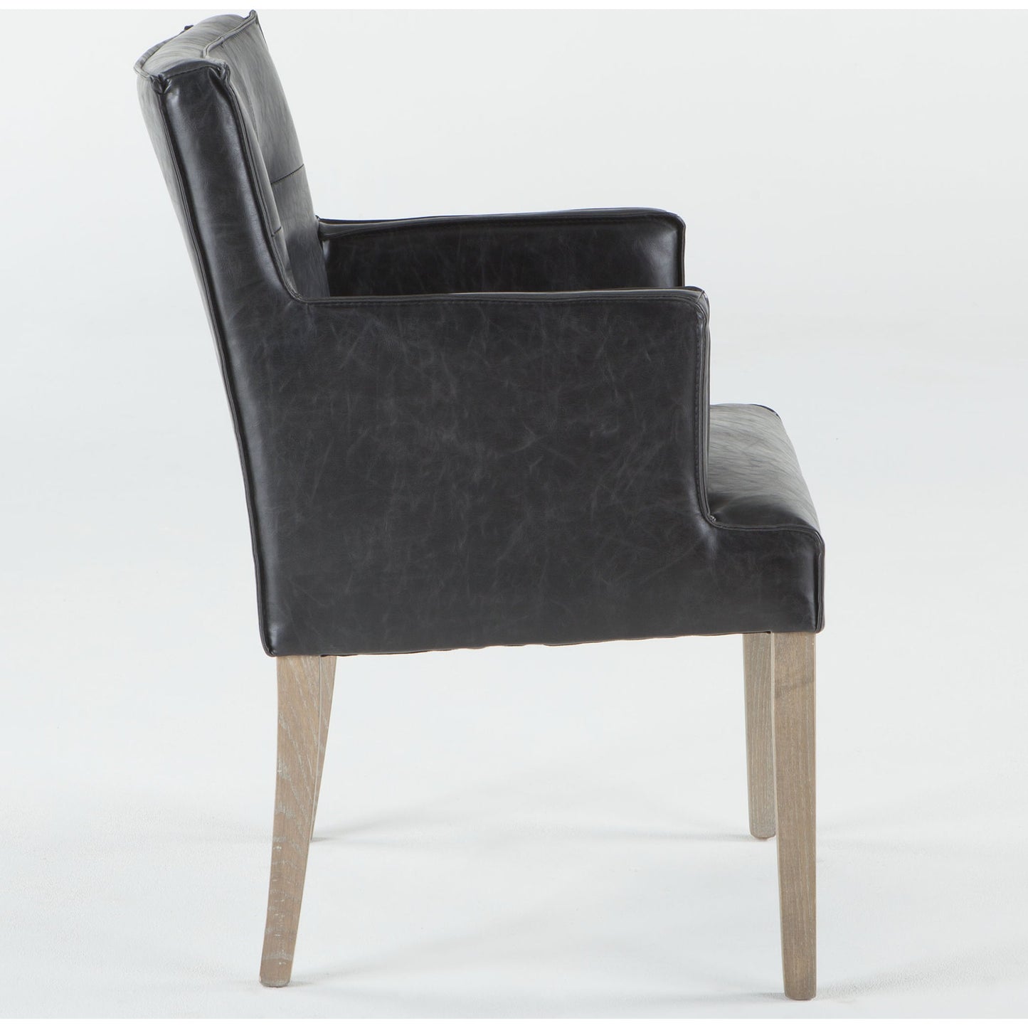 003 SR-876844 | Additional Silo | Avery Eco-Friendly Leather Accent Chair by World Interiors in black and napoleon. Made from birch wood, bi-cast leather in a modern style.