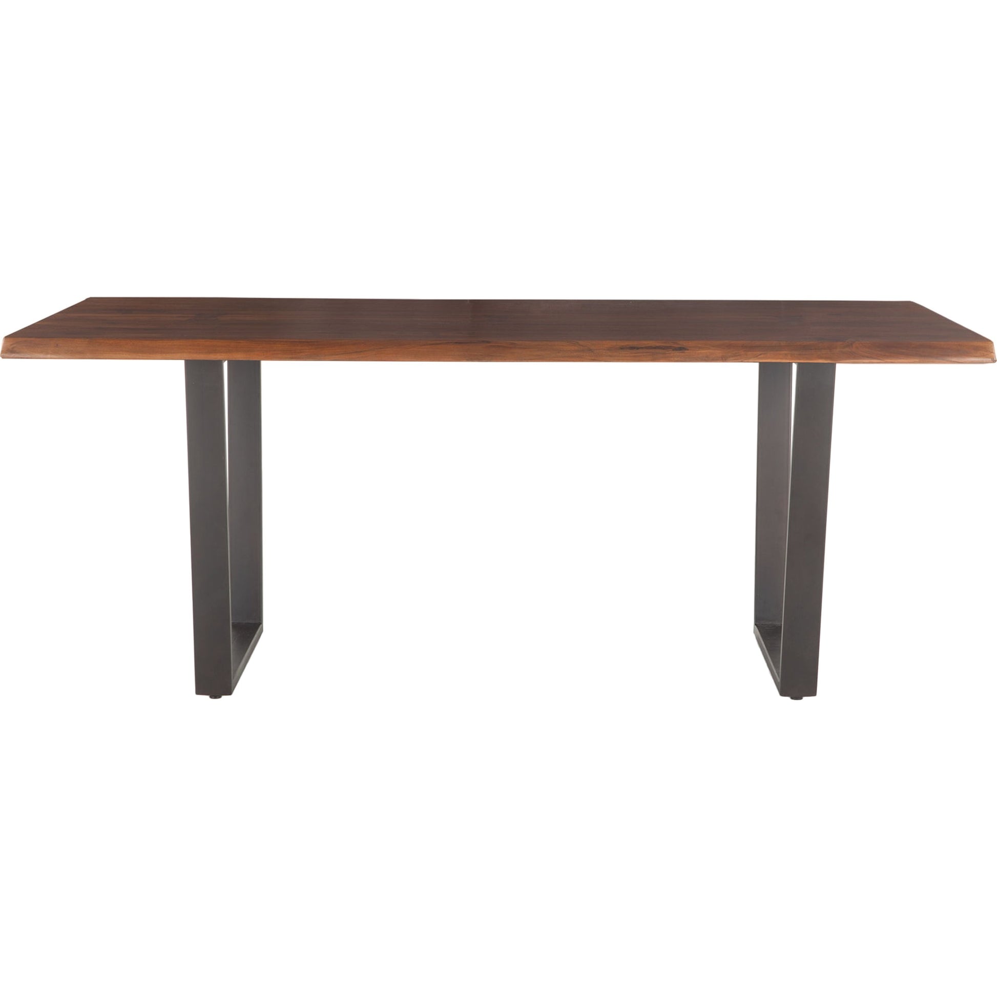 Belfrie Dining Table by World Interiors in brown and walnut, antique zinc. Made from acacia wood, iron in a modern style.