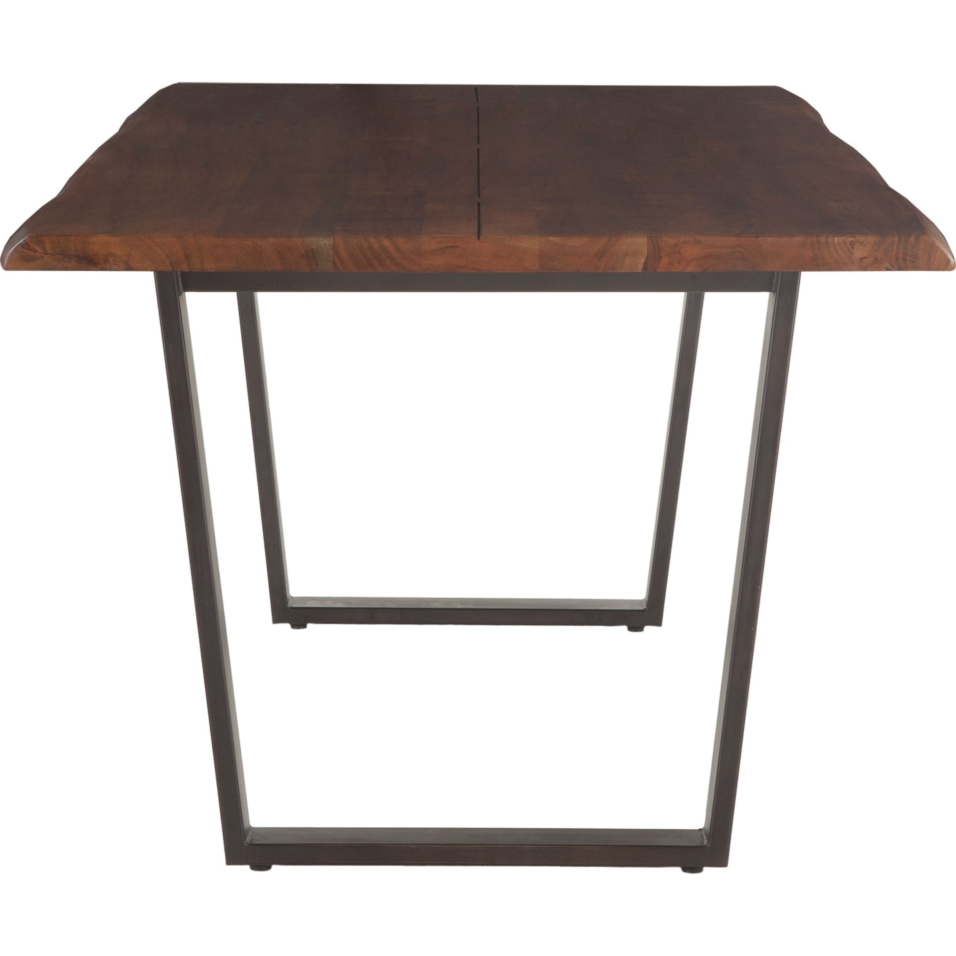 Belfrie Dining Table by World Interiors in brown and walnut, antique zinc. Made from acacia wood, iron in a modern style.