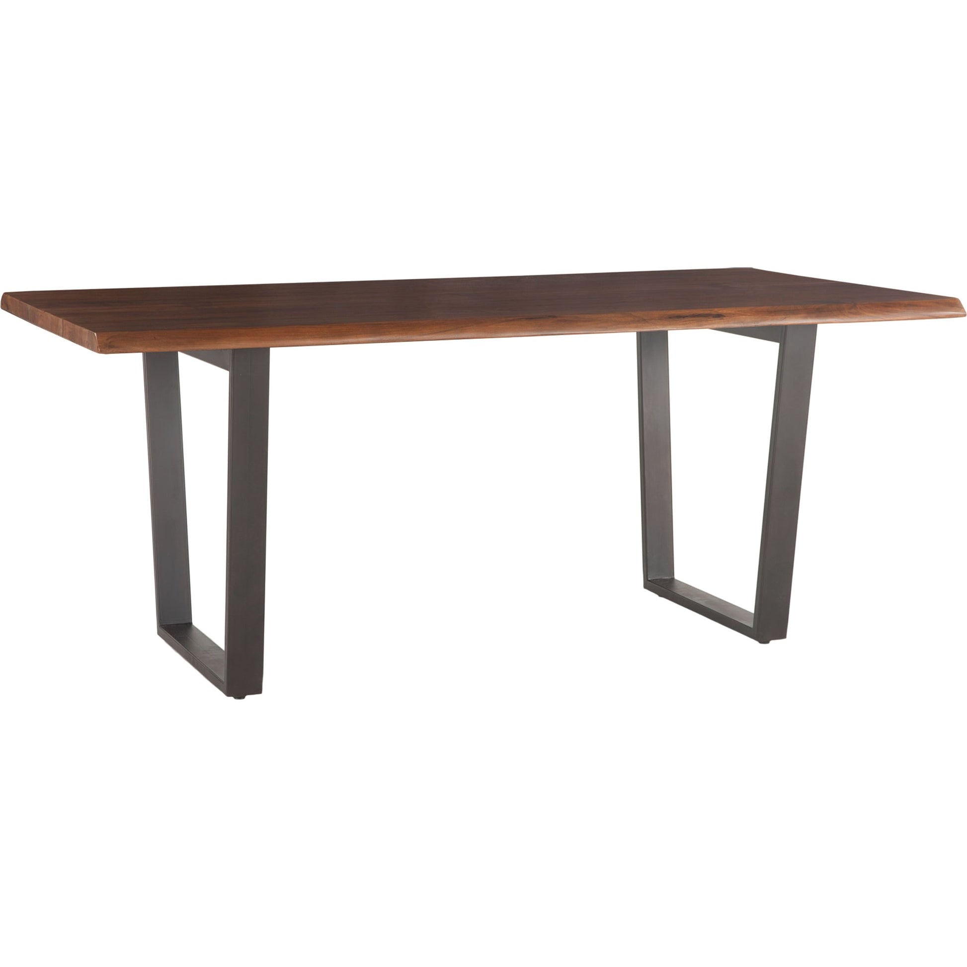 Belfrie Dining Table by World Interiors in brown and walnut, antique zinc. Made from acacia wood, iron in a modern style.