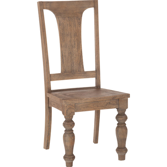 Chatham Downs Dining Chairs by World Interiors in brown and weathered teak. Made from mango wood in a cottage & farmhouse style.