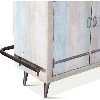 Cordoba Bar by World Interiors in teal and vintage teal. Made from teak wood, iron in a eclectic & global style.