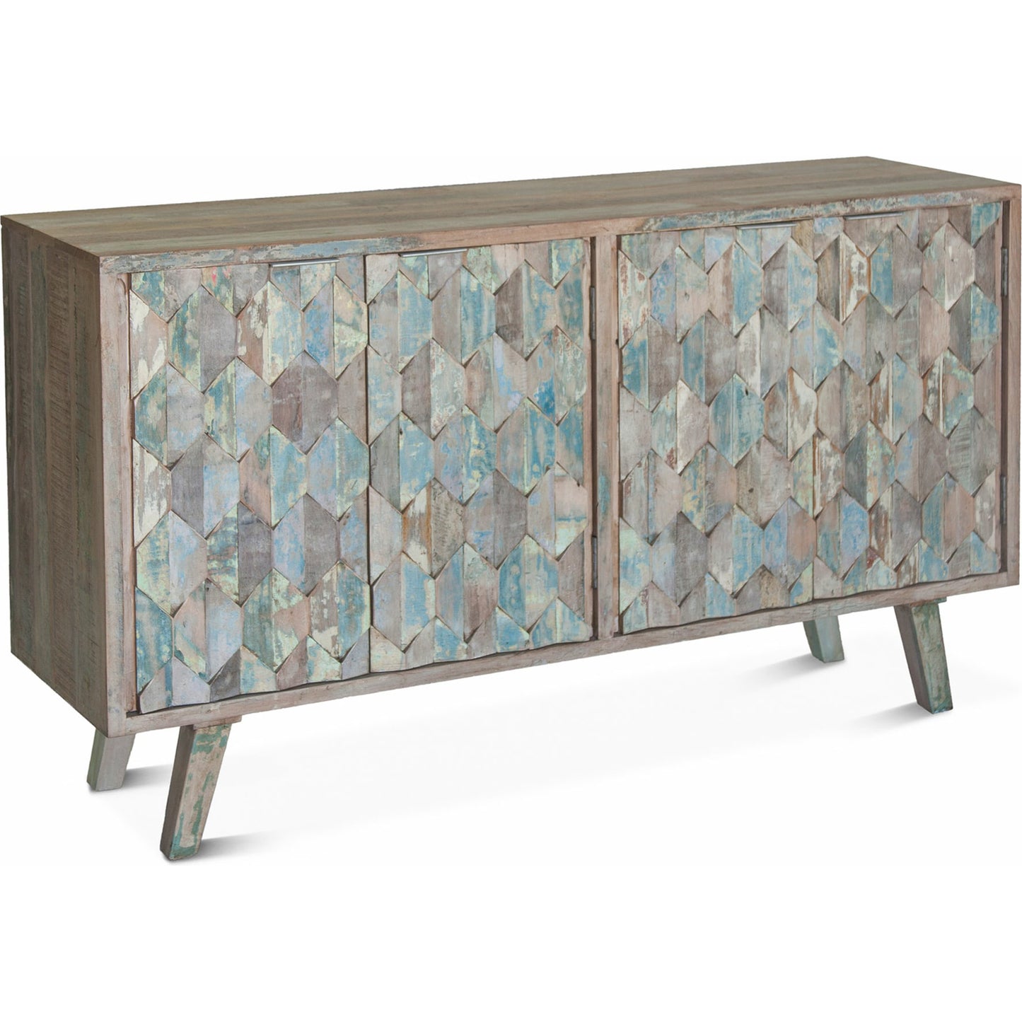 001 SR-876963 | Primary Silo | Cordoba Sideboard by World Interiors in teal and vintage teal. Made from teak wood in a coastal style.