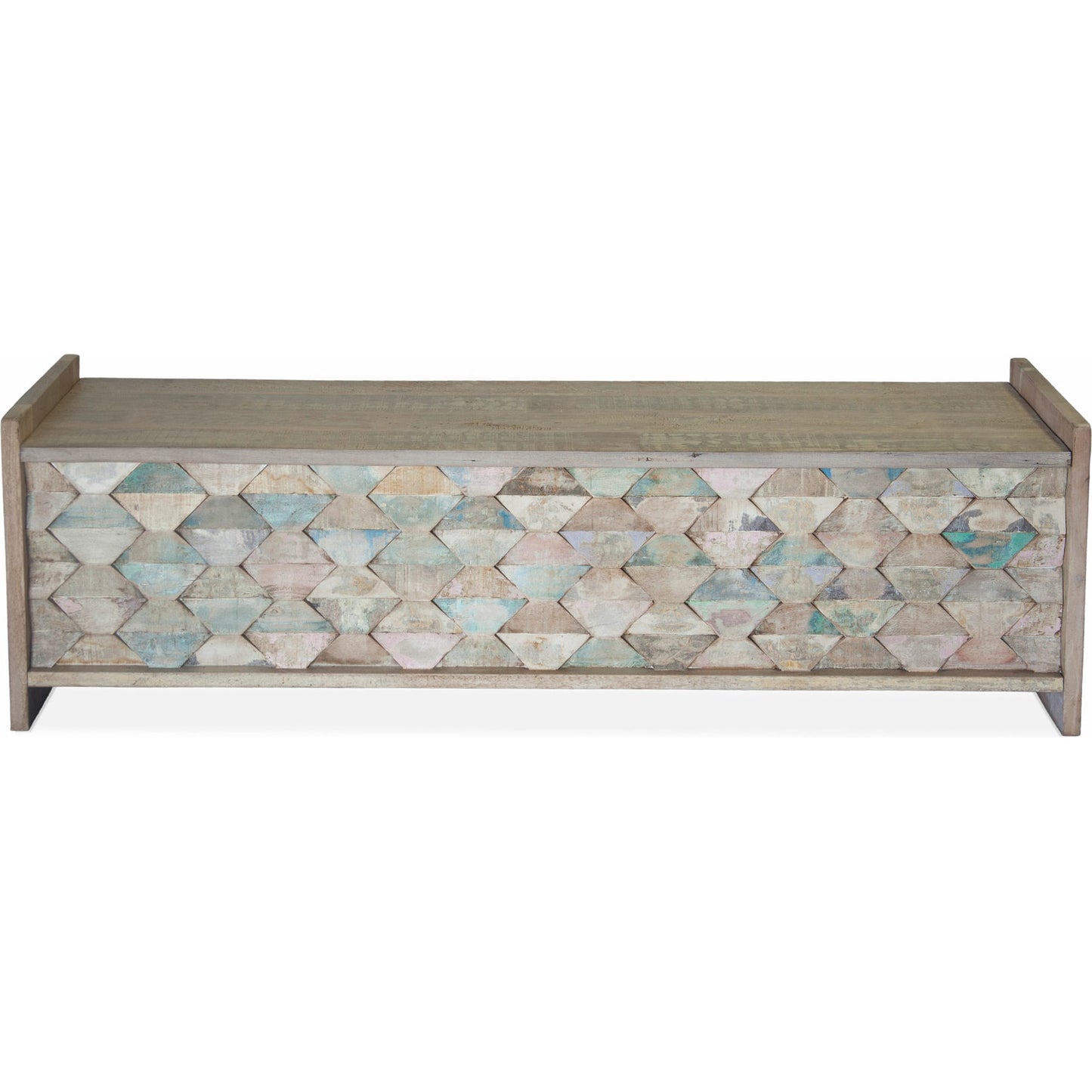 002 SR-876957 | Additional Silo | Cordoba Dining Bench with Storage by World Interiors in teal and vintage teal. Made from teak wood, iron in a eclectic & global style.