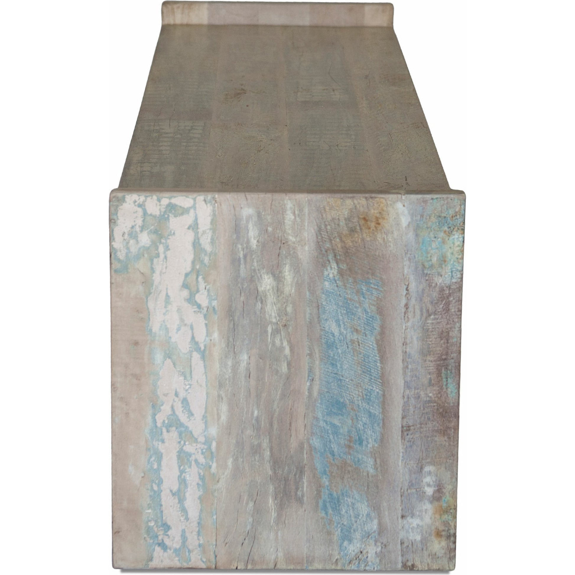 Cordoba Dining Bench with Storage by World Interiors in teal and vintage teal. Made from teak wood, iron in a eclectic & global style.