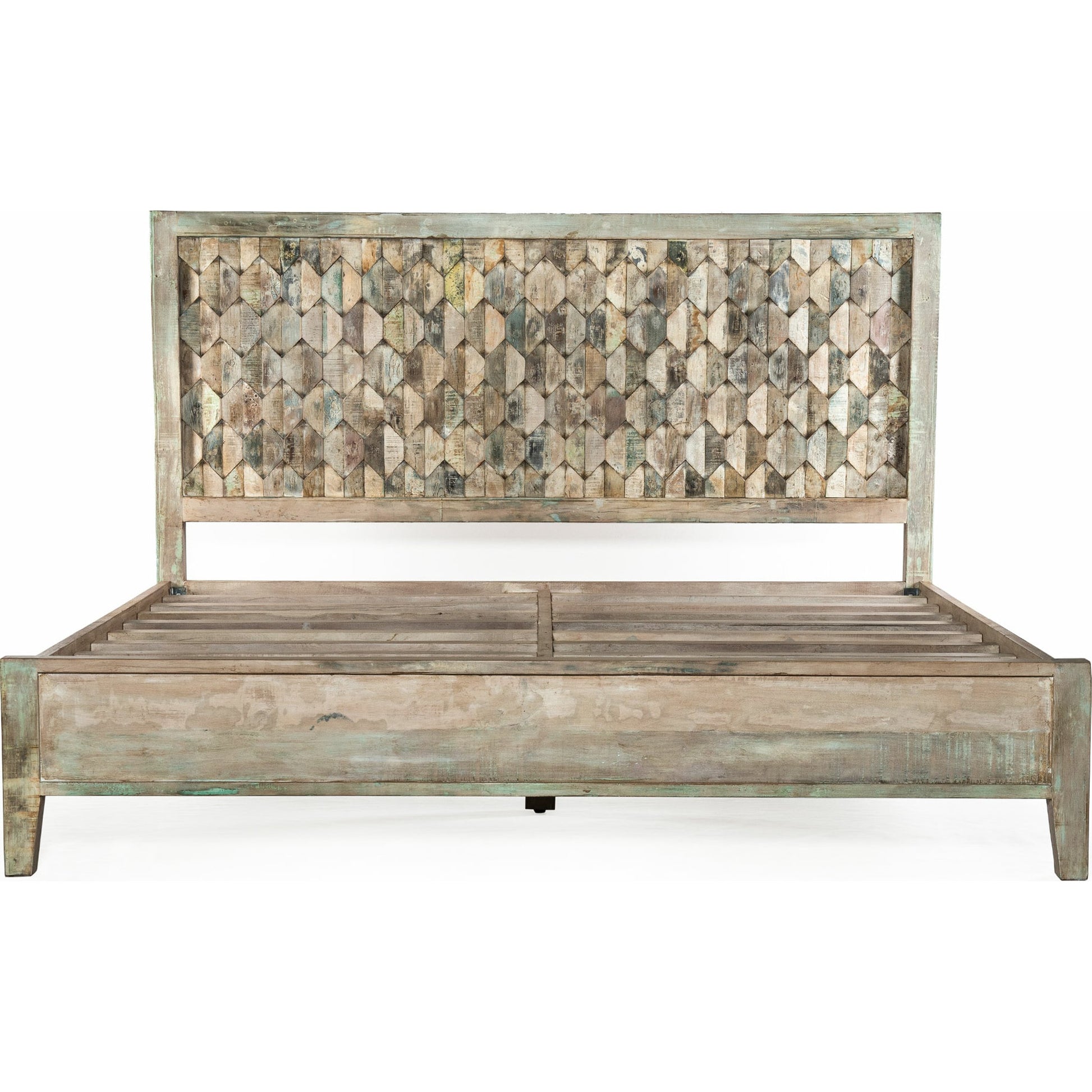 Cordoba Bed by World Interiors in teal and vintage teal. Made from teak wood in a eclectic & global style.