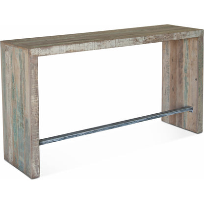 Cordoba Gathering Table and Stools by World Interiors in teal and vintage teal. Made from teak wood in a cottage & farmhouse style.