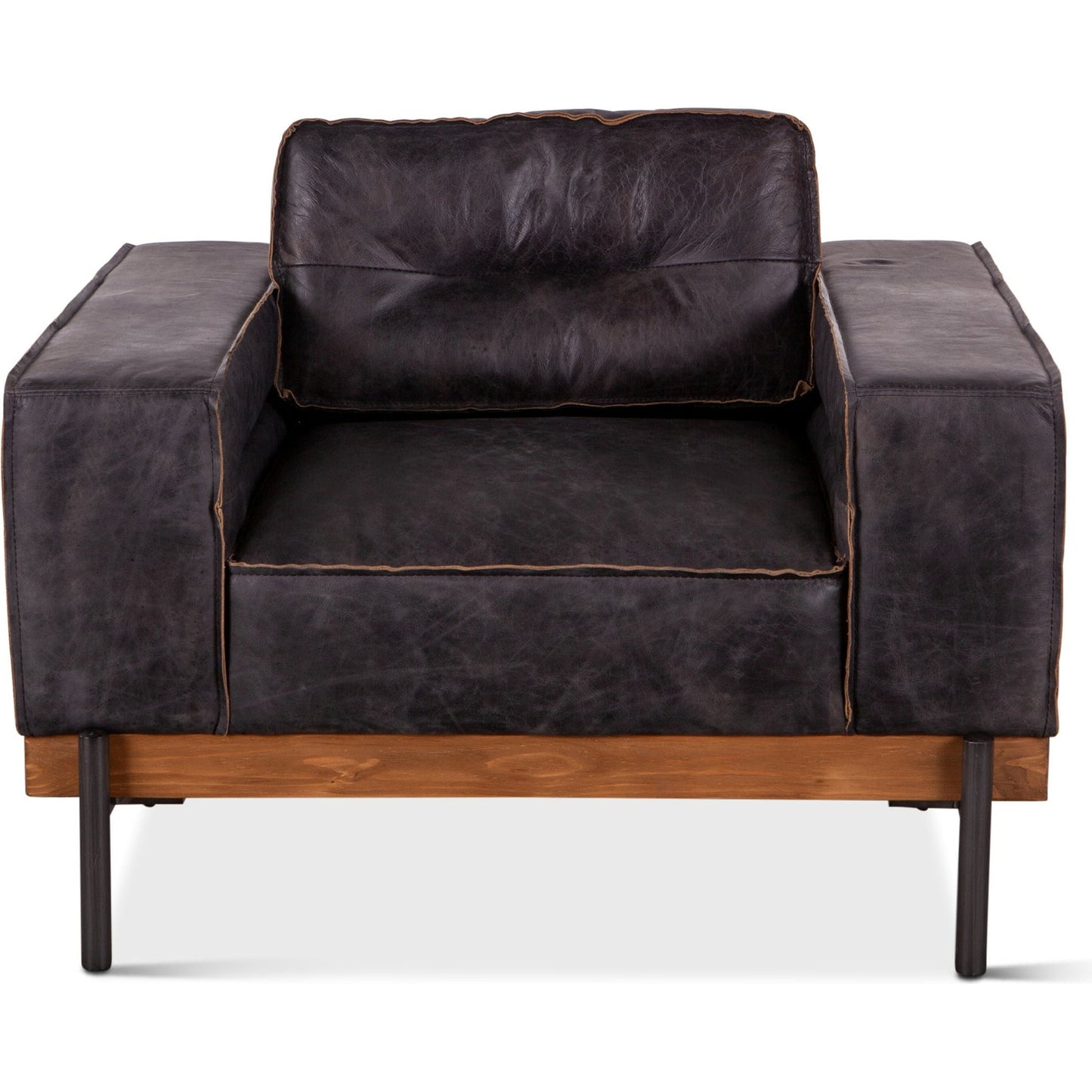 002 SR-876931 | Additional Silo | Chiavari Distressed Antique Leather Armchair by World Interiors in black and matte. Made from leather, foam, oak wood, iron in a modern style.