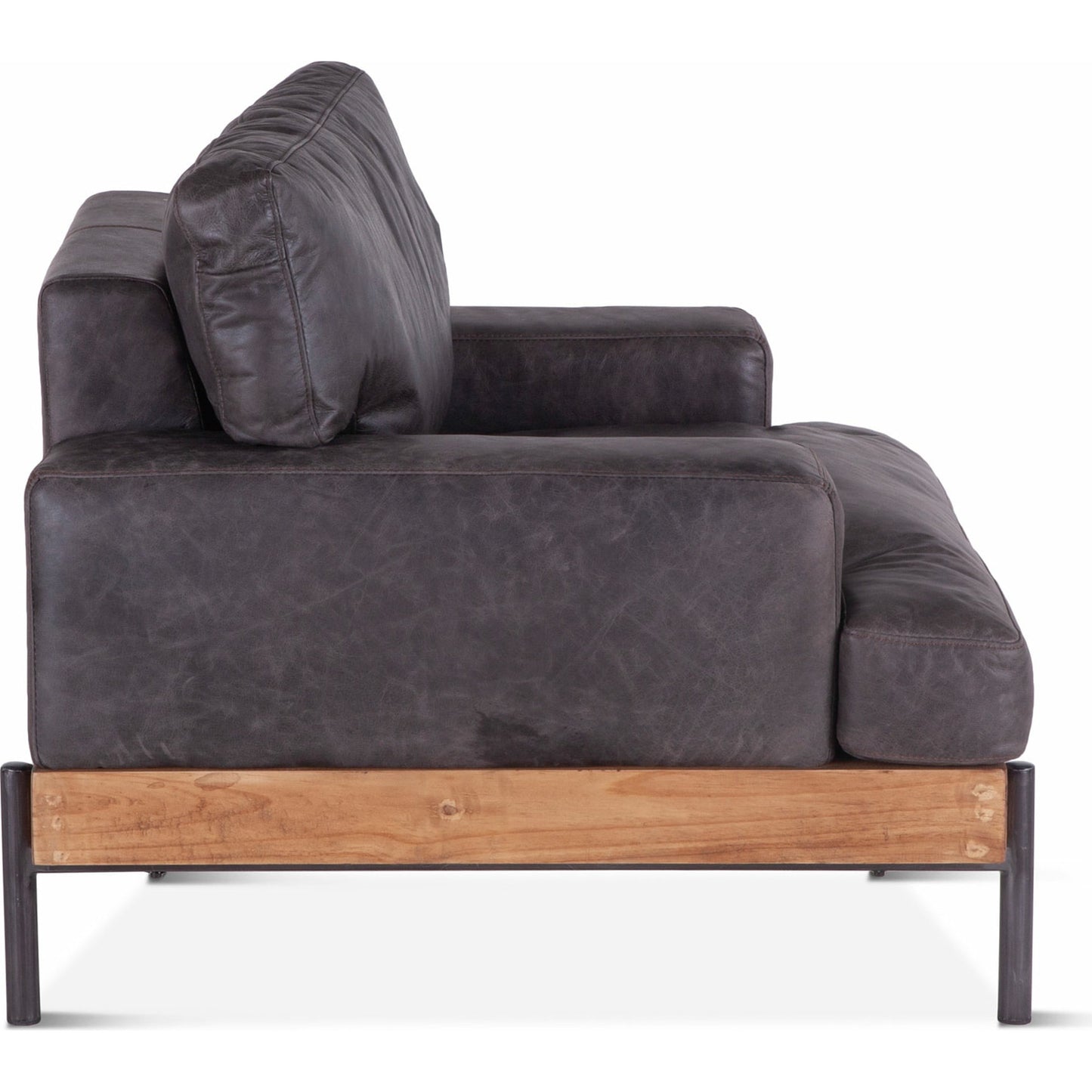 003 SR-876921 | Additional Silo | Chiavari Armchair by World Interiors in brown and distressed, antique zinc. Made from leather, iron, oak in a rustic style.