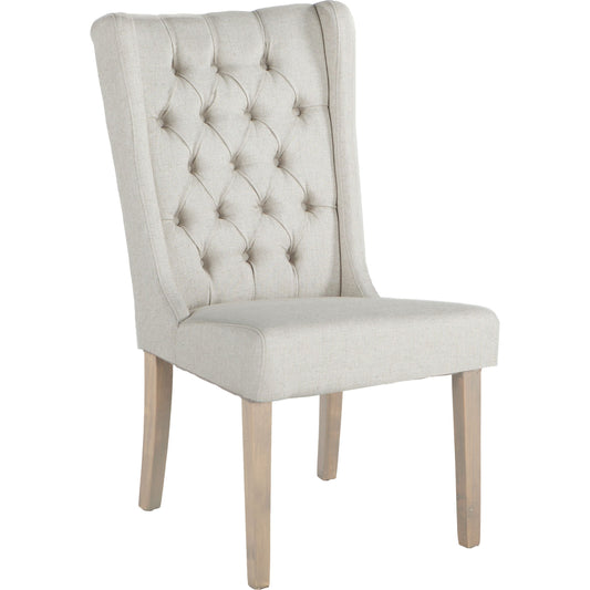 Chloe Linen Dining Chairs by World Interiors. Made from linen, cotton, polyester blend fabric, birch wood in a transitional style.