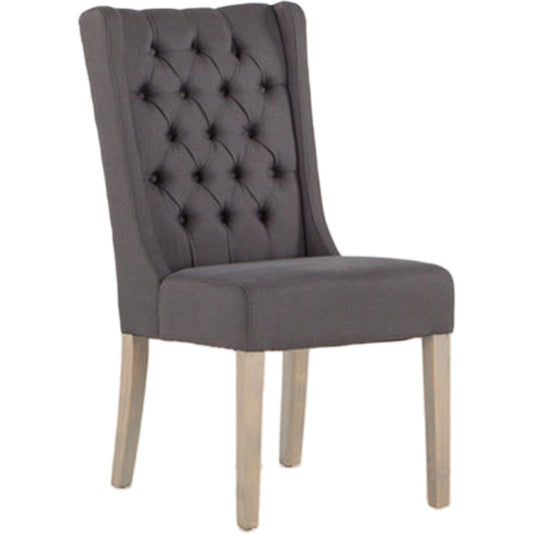 Chloe Linen Dining Chairs by World Interiors. Made from linen, cotton, polyester blend fabric, birch wood in a transitional style.