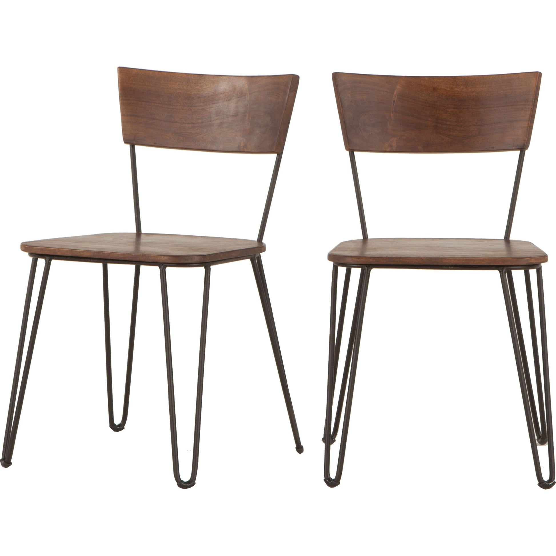 Grandby Dining Chairs by World Interiors in brown and walnut, antique zinc. Made from acacia wood, steel in a modern style.