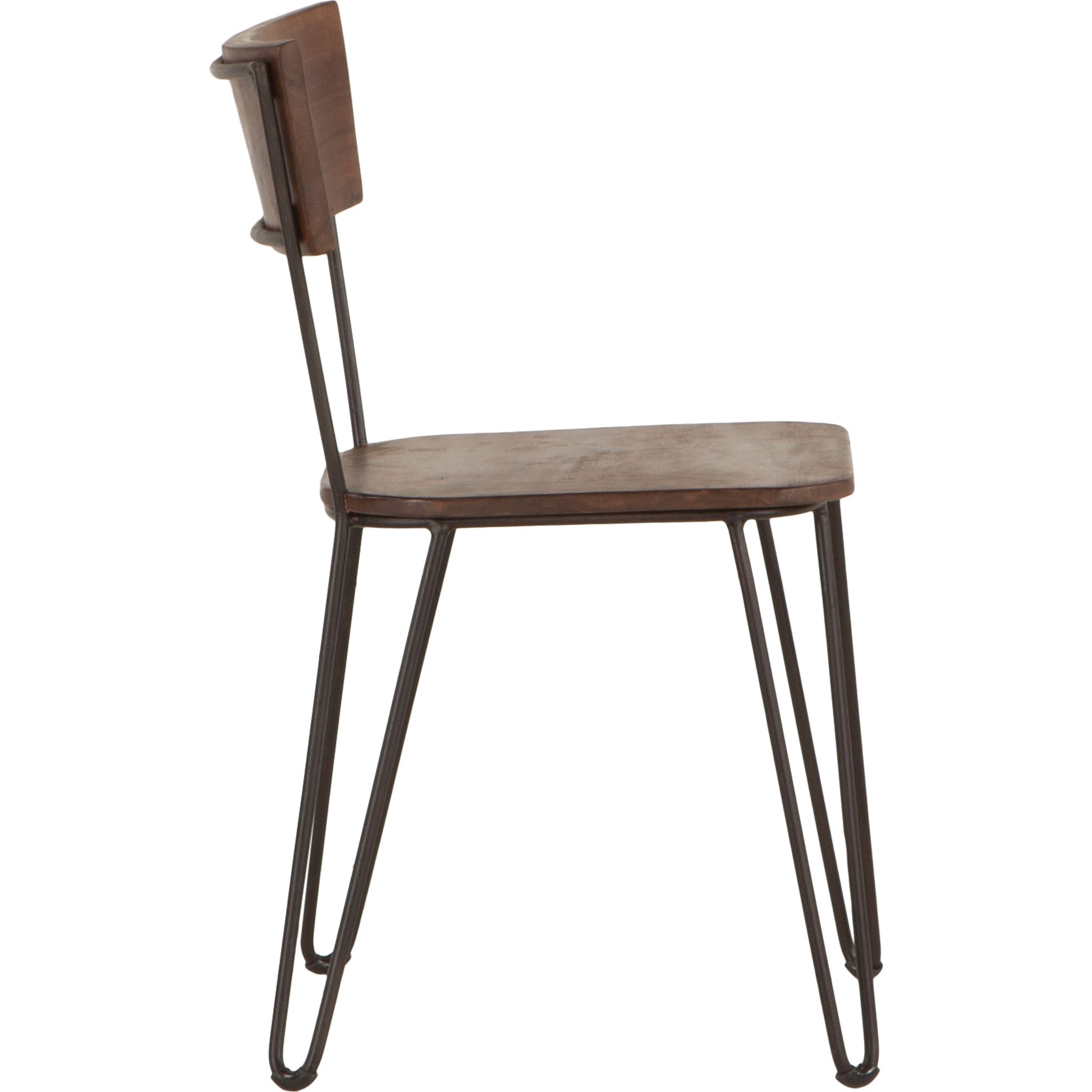 Grandby Dining Chairs by World Interiors in brown and walnut, antique zinc. Made from acacia wood, steel in a modern style.